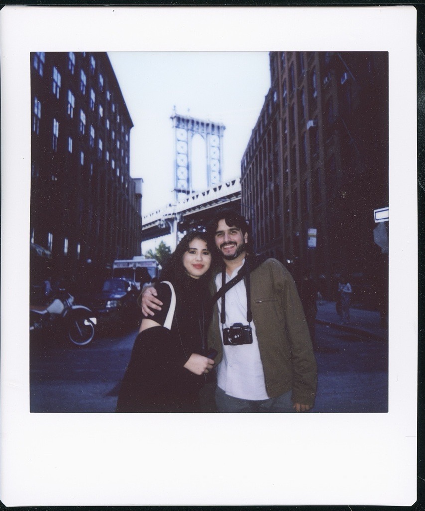 Polaroid photograph of Ricardo and Jhoan in New York City
